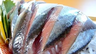 Eating Japanese food Sashimi quotSanma sashimiquot ASMR [upl. by Gamages]