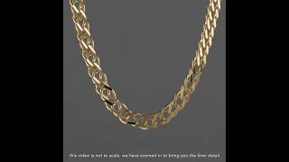 9ct Yellow Gold Solid Italian Made Double Curb Chain  34mm [upl. by Nazus]