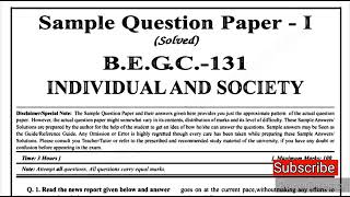 BEGC 131 Important Questions with Answer  BEGC 131 Guess paper  BEGC 131 Sample paper  BEGC 131 [upl. by Tolmann]