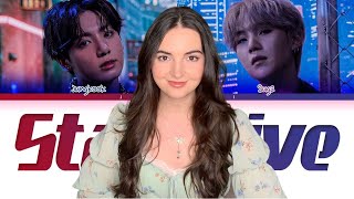 Stay Alive Full Version w Lyrics Jungkook amp Prod Suga  Reaction [upl. by Isola]