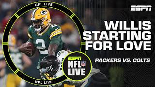 Malik Willis doesnt have to be a HERO for Green Bay vs the Colts 👀  NFL Live [upl. by Aidualc]