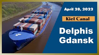 Container Ship DELPHIS GDANSK sailing down the Kiel Canal  April 28 2022 [upl. by Westley]