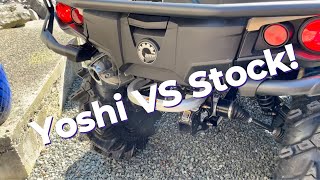 Yoshimura vs Stock CanAm Outlander Exhaust [upl. by Kallick]