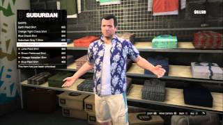 Grand Theft Auto V  Friend Request Suburban Store Buy Geeky Clohes Gelets Shirts Youthful PS3 [upl. by Nylesaj]