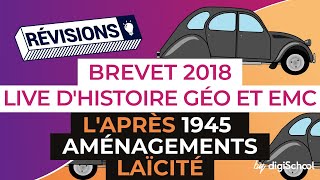 Brevet 2018  Révisions dHistoireGéo et EMC  Laprès 1945  Aménagements  Laïcité [upl. by Wilkie526]