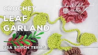 Crochet Leaf Garland 🌿 Simple Crochet Garland [upl. by Myo]