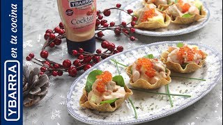 Cestitas de Navidad con salsa Cocktail  Aperitivos fáciles [upl. by Elwood]