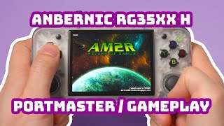 ANBERNIC RG35XX H PortMaster AM2R Return of Samus gameplay [upl. by Keverian]