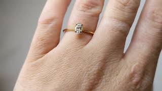 Oval Moissanite Solitaire Engagement Ring Tapered Band Thin Ring Oval Cut 14K Solid Gold ring [upl. by Seek309]