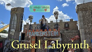 Frankenstein Grusel Labyrinth Böhm Lohhofer Volksfest Geisterbahn Onride [upl. by Rida]