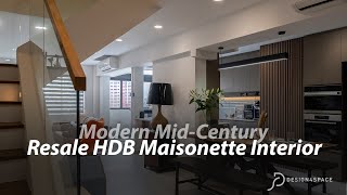 Singapore Interior Design A beautiful Modern MidCentury Resale HDB Maisonette Interior [upl. by Trotta]