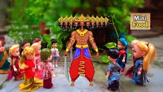 Miniature Dussehra celebrations Miniature Dasara Ravan Dahan  Minifood Tinyfood [upl. by Eiznik]