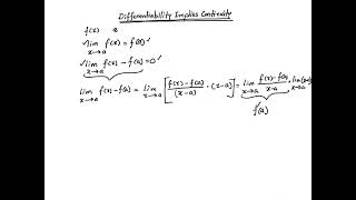 Differentiability implies continuity 1 [upl. by Asilet700]