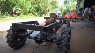 Repair and restore 4wheeled truck 1250kg episode 1 frame processing and installation of 2 axles [upl. by Hareenum]