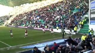 Hearts v Hibs  02012012 Rudi Skacels goal amp celebration [upl. by Gussi]