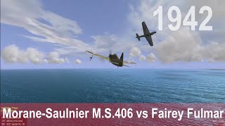 IL2 1946 Aircombat MoraneSaulnier MS406 vs Fairey Fulmar [upl. by Nitnilc]