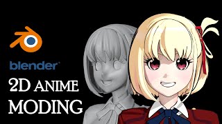 Blender Character poly modeling  2D shader  anime style [upl. by Nitsrik]