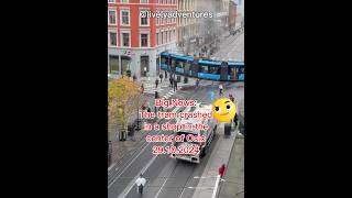 News Alert The tram crashed in a shop in Oslo sentrum news bignews tram oslo crash newsupdate [upl. by Trebloc]