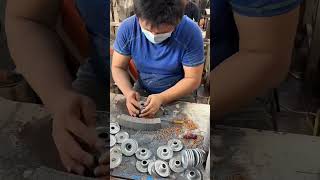 Metal Polishing Grinder Disk making process Goodtools and machinery make work easy [upl. by Tumer891]