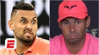 Rafael Nadal criticises Nick Kyrgios’ attitude analyses Federer’s performance  Australian Open [upl. by Nerad]