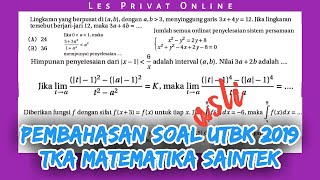 UTBK2019 Pembahasan Soal UTBK 2019 TKA Saintek Matematika IPA [upl. by Charmion342]