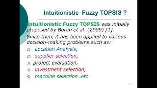 Introduction to Intuitionistic Fuzzy TOPSIS arabic version [upl. by Yvi]