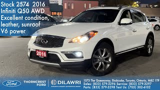 2016 Infiniti Q50 AWD Excellent condition leather sunroof V6 power at Thorncrest Ford stock 2574 [upl. by Atsyrt]