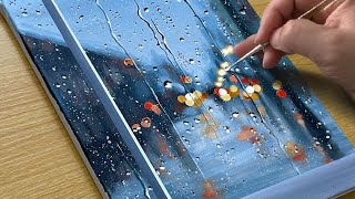 Rainy Day Painting  Acrylic Painting for Beginners  STEP by STEP [upl. by Siddra]