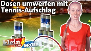 Trifft Tamina mehr Dosen per Aufschlag als TennisStar Martina Hingis  Klein gegen Groß [upl. by Tlok]