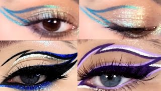 graphic eyeliner tutorial  Metallic graphics eyeliner tutorial  graphic liner tutorial [upl. by Aerdua722]