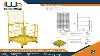 GAIOLA PARA EMPILHADEIRA DESMONTÁVEL [upl. by Keynes]