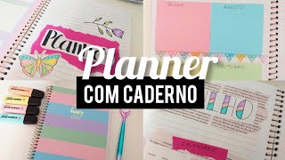 COMO FAZER UM PLANNER COM UM CADERNO SIMPLES [upl. by Tizes]