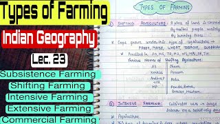 Farming amp its types  Subsistence Shifting IntensiveExtensive Farming Lec 23  An Aspirant [upl. by Aip]