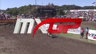 Romain Febvre CRASH MXGP of Switzerland presented by iXS MXGP race 1  motocross [upl. by Ahsirkal]