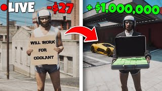 Becoming a MILLIONAIRE LIVE in GTA 5 RP  Level Up Roleplay FiveM [upl. by Itoc]