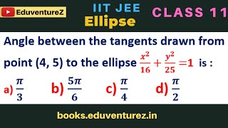 Angle between the tangents drawn from point 4 5 to the ellipse x216y2251 is  aπ3 [upl. by Almond]