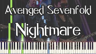 Avenged Sevenfold  Nightmare Piano Tutorial [upl. by Fennessy]