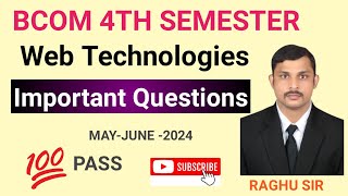 Web technologies important questions  Bcom 4th semester [upl. by Atcele]