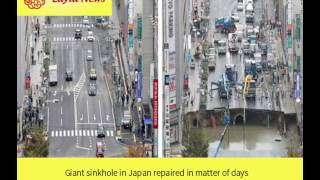 Giant sinkhole in Japan repaired in matter of days  By  CNN [upl. by Sklar418]