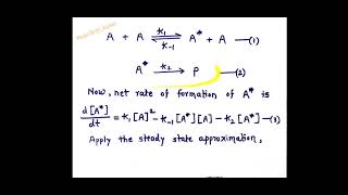 Lindemann Hinshelwood Mechanism  Physical Chemistry  M Sc I  By Sandesh Kasar [upl. by Delle]