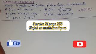 Généralités sur les fonctions numériquesexercice 21 page 278 Najah en mathématiques [upl. by Einrae932]