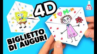 Biglietto di auguri in 4D ⭐ TUTORIAL Biglietto di auguri origami [upl. by Neram769]