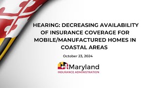 Decreasing Availability of Insurance Coverage for MobileManufactured Homes in Costal Areas [upl. by Bonnee]