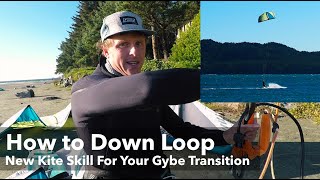 Kitesurfing Tutorial How to Down Loop in a Gybe Transition [upl. by Eselehs]