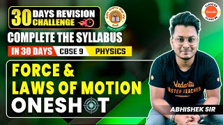 Force amp laws of motion in One Shot  Class 9 Physics  Abhishek Sir  CBSE 2024 [upl. by Nuawtna125]