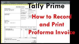 Proforma Invoice in Tally Prime  How to create Proforma Invoice in Tally Prime  Optional Voucher [upl. by Truman9]