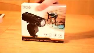 BIGO Luce Anteriore Bici USB Ricaricabile 2000 mAh900LM  Unboxing amp Reviews [upl. by Ash538]