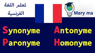 Synonyme Antonyme Paronyme et Homonyme [upl. by Yliah]