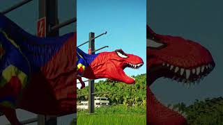 SpiderMan TRex vs Captain America TRex shorts dinosaur jurassicworld [upl. by Kristianson122]