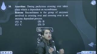 Assertion During pachytene crossing over takes place which is dependent on recombinase Reason [upl. by Aeli]